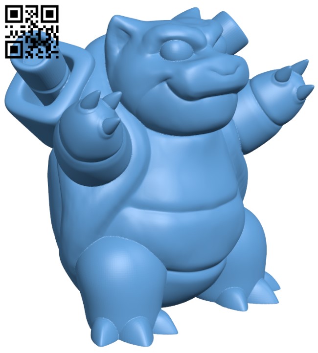 Blastoise - Pokemon H004976 file stl free download 3D Model for CNC and 3d printer