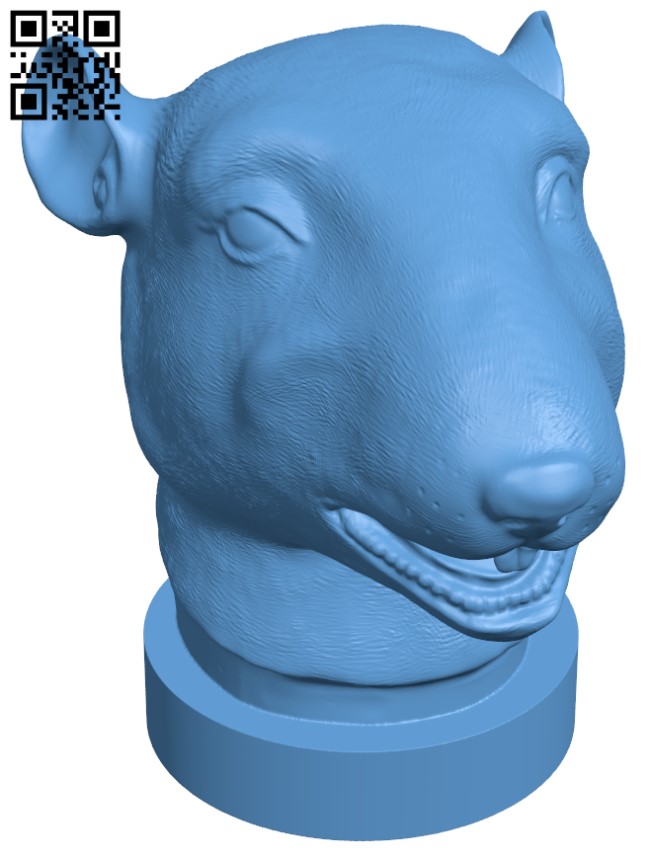 Bronze Rat Head H005457 file stl free download 3D Model for CNC and 3d printer