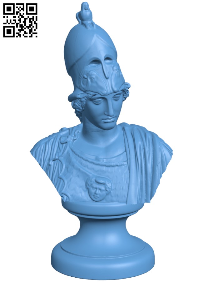 Bust of The Athena Pallas Giustiniani H004983 file stl free download 3D Model for CNC and 3d printer