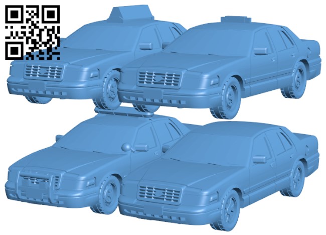 Car 1-100 Crown Vic H005459 file stl free download 3D Model for CNC and 3d printer