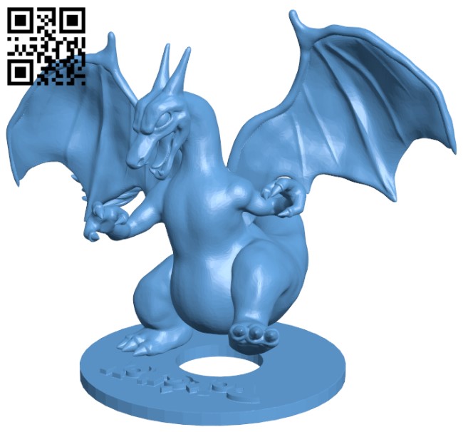 Pokemon - Mega Charizard X with cuts and as a whole 3D model 3D