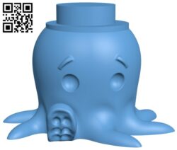 Cute octopus with a top hat H005155 file stl free download 3D Model for CNC and 3d printer