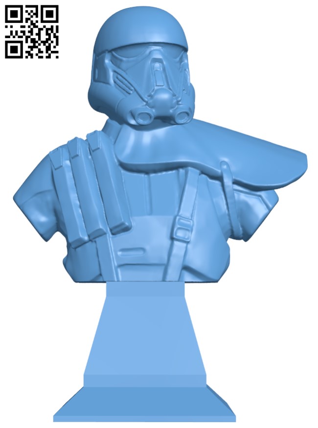 Death Trooper Bust H005344 file stl free download 3D Model for CNC and 3d printer