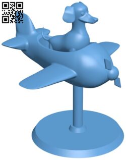 Dog on plane H005166 file stl free download 3D Model for CNC and 3d printer