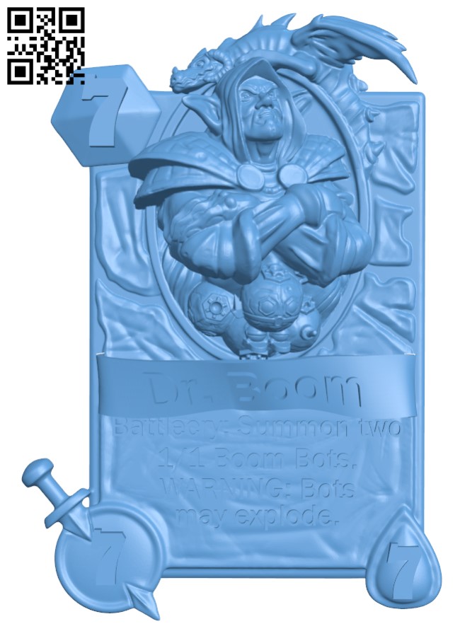 Dr. Boom card H004993 file stl free download 3D Model for CNC and 3d printer