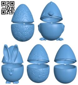 Easter eggs H005640 file stl free download 3D Model for CNC and 3d printer
