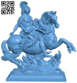 Equestrian Statue of King Louis XIV H005278 file stl free download 3D Model for CNC and 3d printer