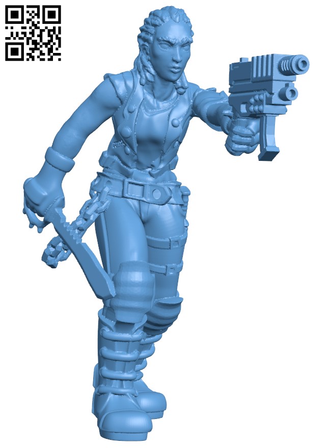 Female human street samurai H004873 file stl free download 3D Model for CNC and 3d printer