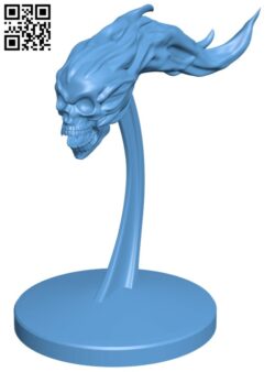 Flame Skull H005470 file stl free download 3D Model for CNC and 3d printer