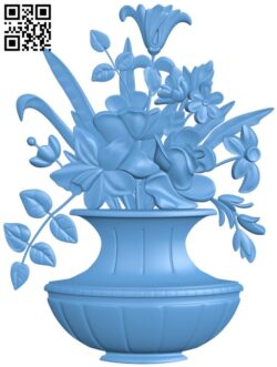 Flower vase painting T0000007 download free stl files 3d model for CNC wood carving