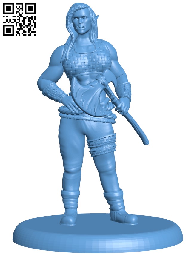 Half-Orc Barbarian H005404 file stl free download 3D Model for CNC and 3d printer