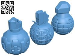 Halo Frag Grenades – All Variations H005178 file stl free download 3D Model for CNC and 3d printer