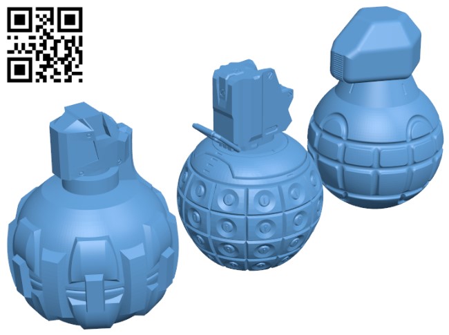 Halo Frag Grenades - All Variations H005178 file stl free download 3D Model for CNC and 3d printer