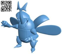 Heracross – Pokemon H005650 file stl free download 3D Model for CNC and 3d printer