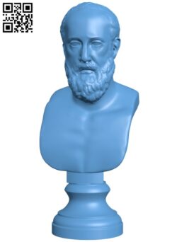 Hippocrates bust H005653 file stl free download 3D Model for CNC and 3d printer