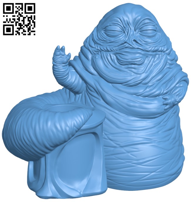 Jabba the Hutt - Wacom Pen holder H005357 file stl free download 3D Model for CNC and 3d printer