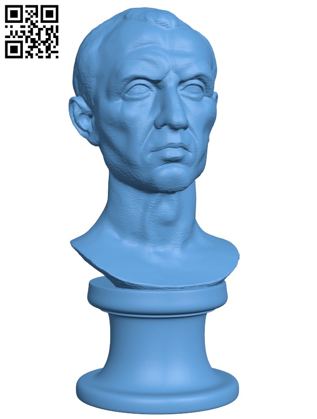 Julius Caesar bust H005654 file stl free download 3D Model for CNC and 3d printer