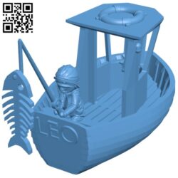 Leo the little fishing boat H005536 file stl free download 3D Model for CNC and 3d printer