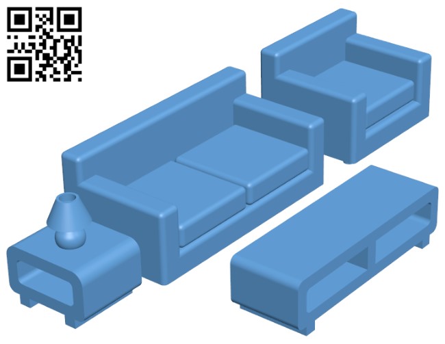 Living Room Furniture - Toy Set H005082 file stl free download 3D Model for CNC and 3d printer