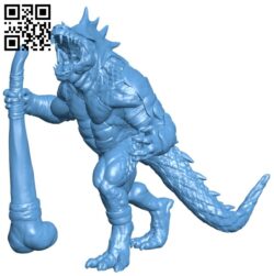 Lizardfolk War Chief H005659 file stl free download 3D Model for CNC and 3d printer