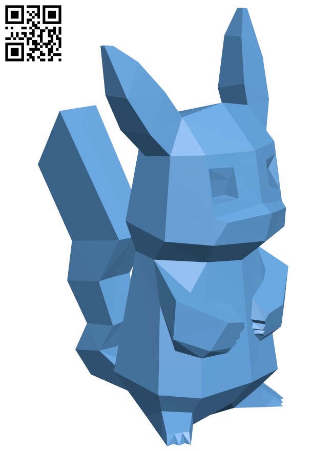Low Poly Pikachu H005487 file stl free download 3D Model for CNC and 3d printer