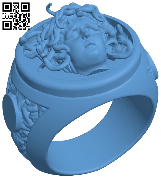 Medusa Head Ring H005089 file stl free download 3D Model for CNC and 3d printer