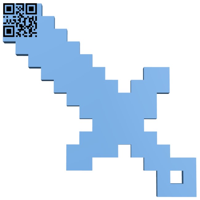 Diamond Sword - Printable Minecraft Diamond Sword 3D Template