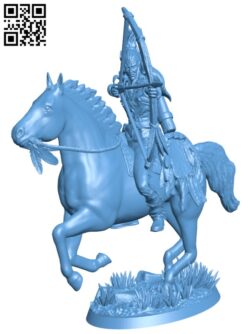 Native Fantasy Archer on Horseback H005666 file stl free download 3D Model for CNC and 3d printer