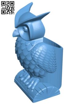 Owl pen holder H005499 file stl free download 3D Model for CNC and 3d printer
