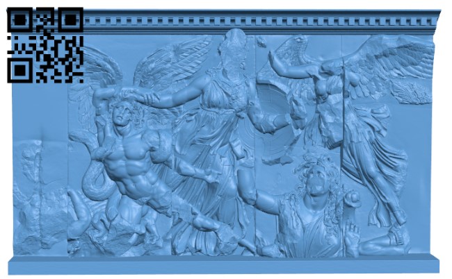 Panel from the Pergamon Altar's East Frieze H004890 file stl free download 3D Model for CNC and 3d printer