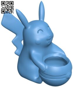 Pikachu Planter H005240 file stl free download 3D Model for CNC and 3d printer