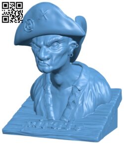 Pirate Bust H005596 file stl free download 3D Model for CNC and 3d printer