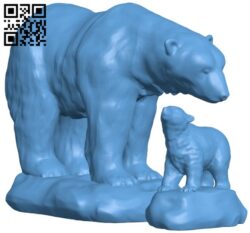 Polar bears on ice H005369 file stl free download 3D Model for CNC and 3d printer