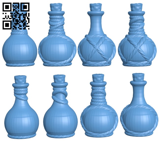 Potion Bottles H005288 file stl free download 3D Model for CNC and 3d printer