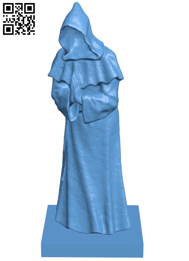 Praying monk Bartholomeus H005245 file stl free download 3D Model for CNC and 3d printer