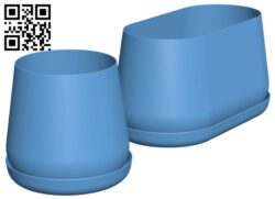 Round Flower Pot H005257 file stl free download 3D Model for CNC and 3d printer