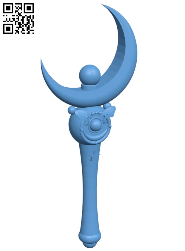 Scettro di Luna Sailor Moon H005260 file stl free download 3D Model for CNC  and 3d printer – Free download 3d model Files