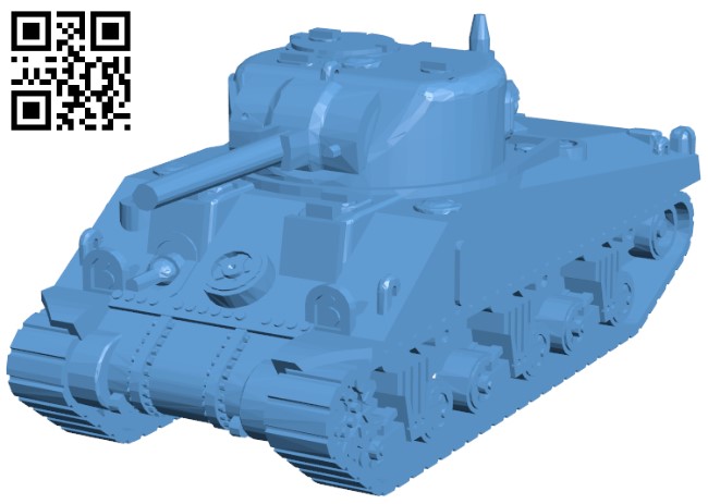Sherman M4 A1 tank H005102 file stl free download 3D Model for CNC and 3d printer