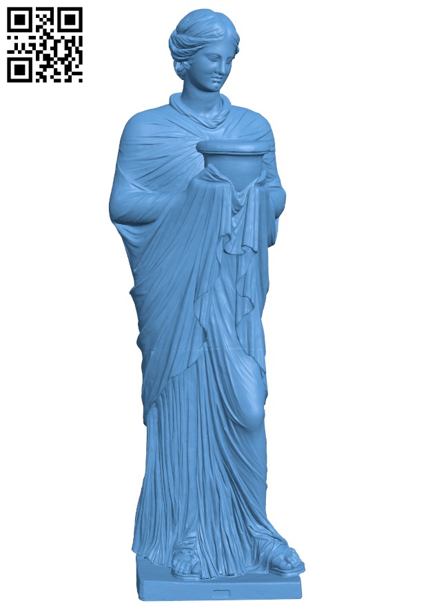 Statue of priestess or Muse H005303 file stl free download 3D Model for CNC and 3d printer