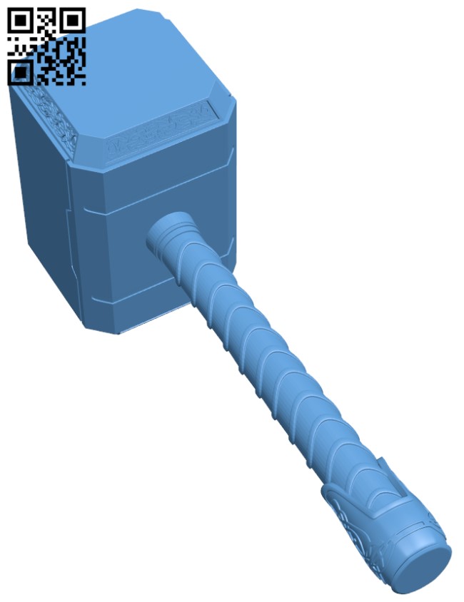 Thor Hammer H005124 file stl free download 3D Model for CNC and 3d printer