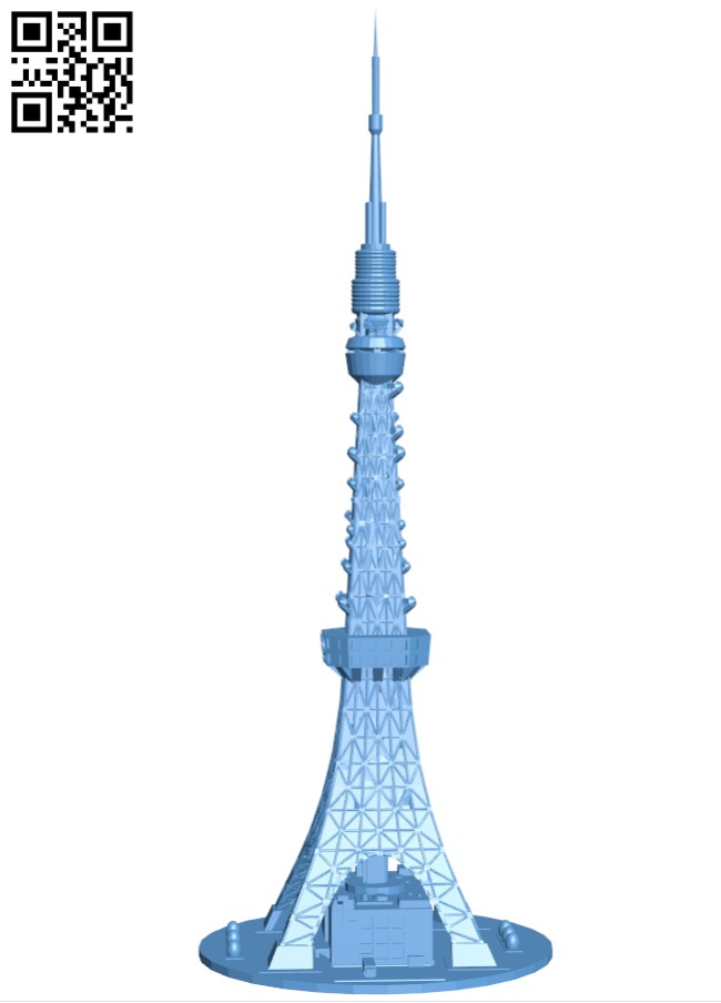 Tokyo Tower - Japan H005116 file stl free download 3D Model for CNC and 3d printer