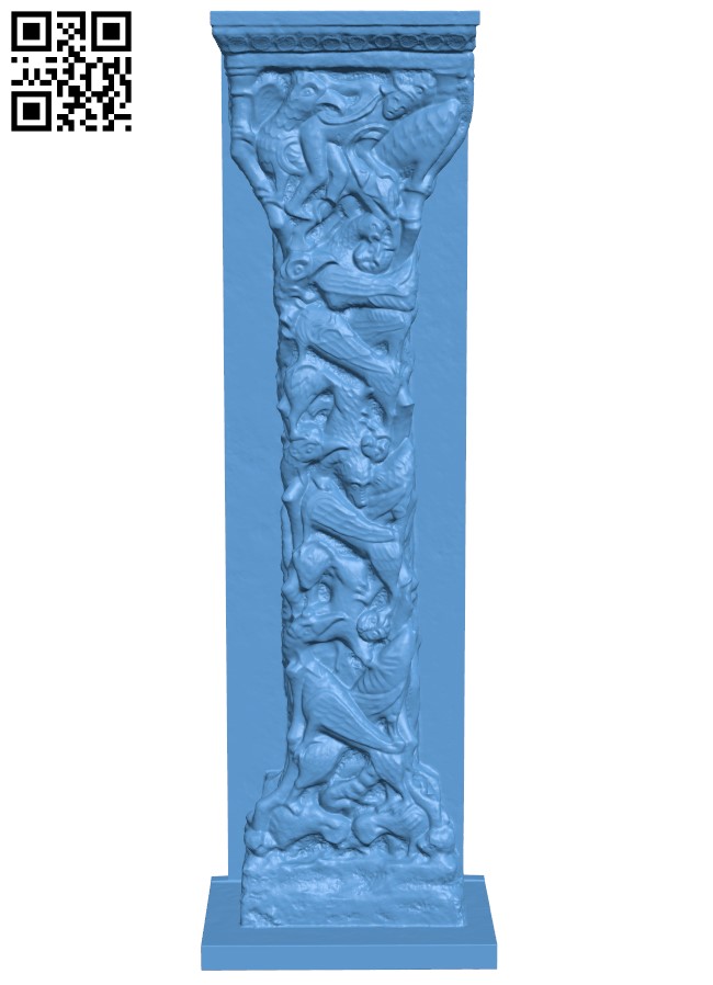 Trumeau - Saint Marie Church H004951 file stl free download 3D Model for CNC and 3d printer