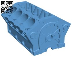 V8 Engine Block H005611 file stl free download 3D Model for CNC and 3d printer