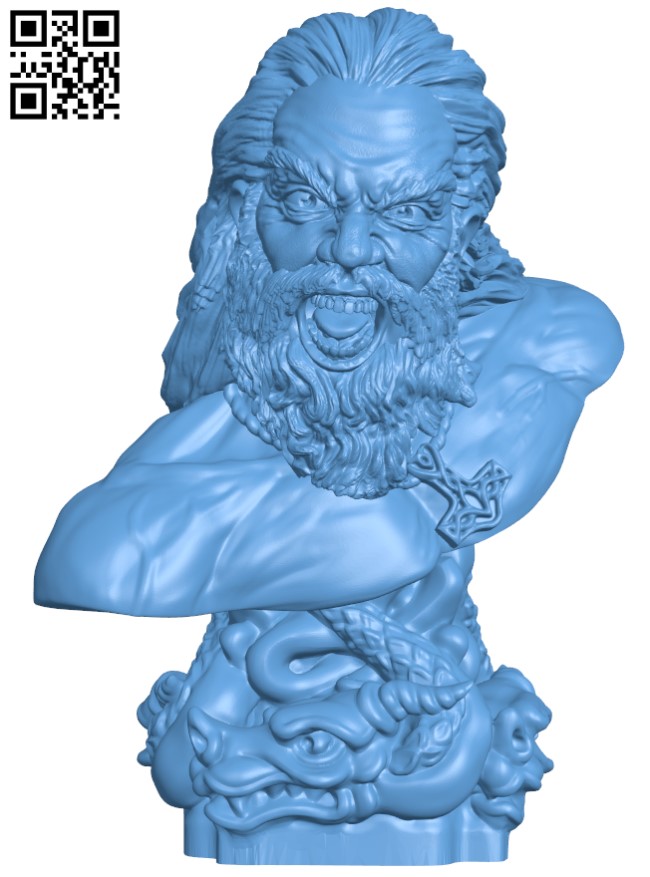 Viking Bust H004956 file stl free download 3D Model for CNC and 3d printer