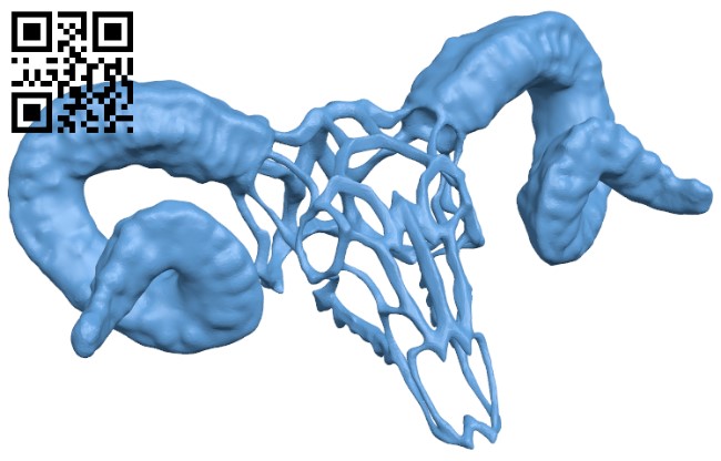 Wired Ram Skull H004960 file stl free download 3D Model for CNC and 3d printer