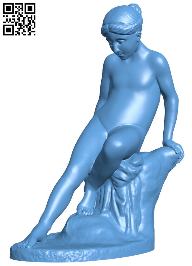 Young Nymph entering the water – Free download 3d model Files