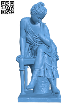 A seated girl H006288 file stl free download 3D Model for CNC and 3d printer