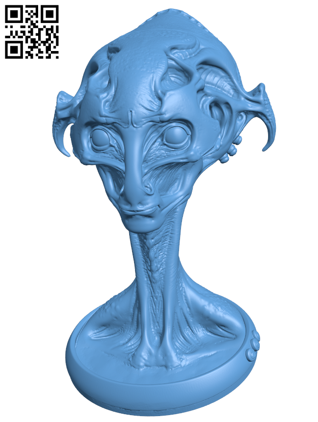 Alein bust H006350 file stl free download 3D Model for CNC and 3d printer