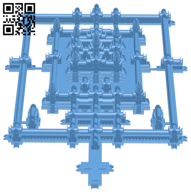 Angkor Wat - Cambodia H006351 file stl free download 3D Model for CNC and 3d printer
