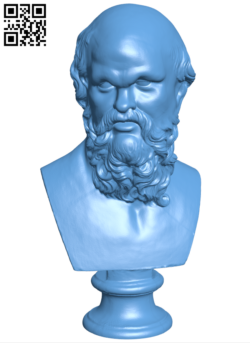 Bust of Socrates H006294 file stl free download 3D Model for CNC and 3d printer